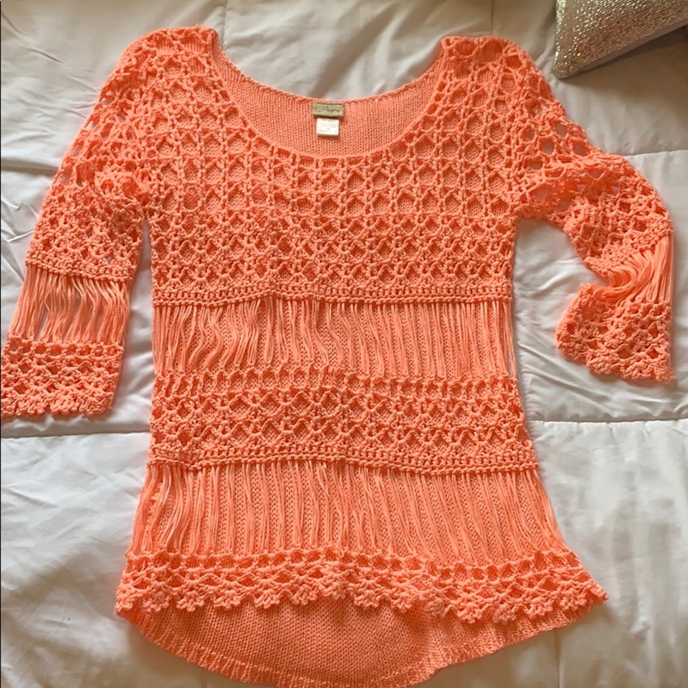 Coral knitted sweater